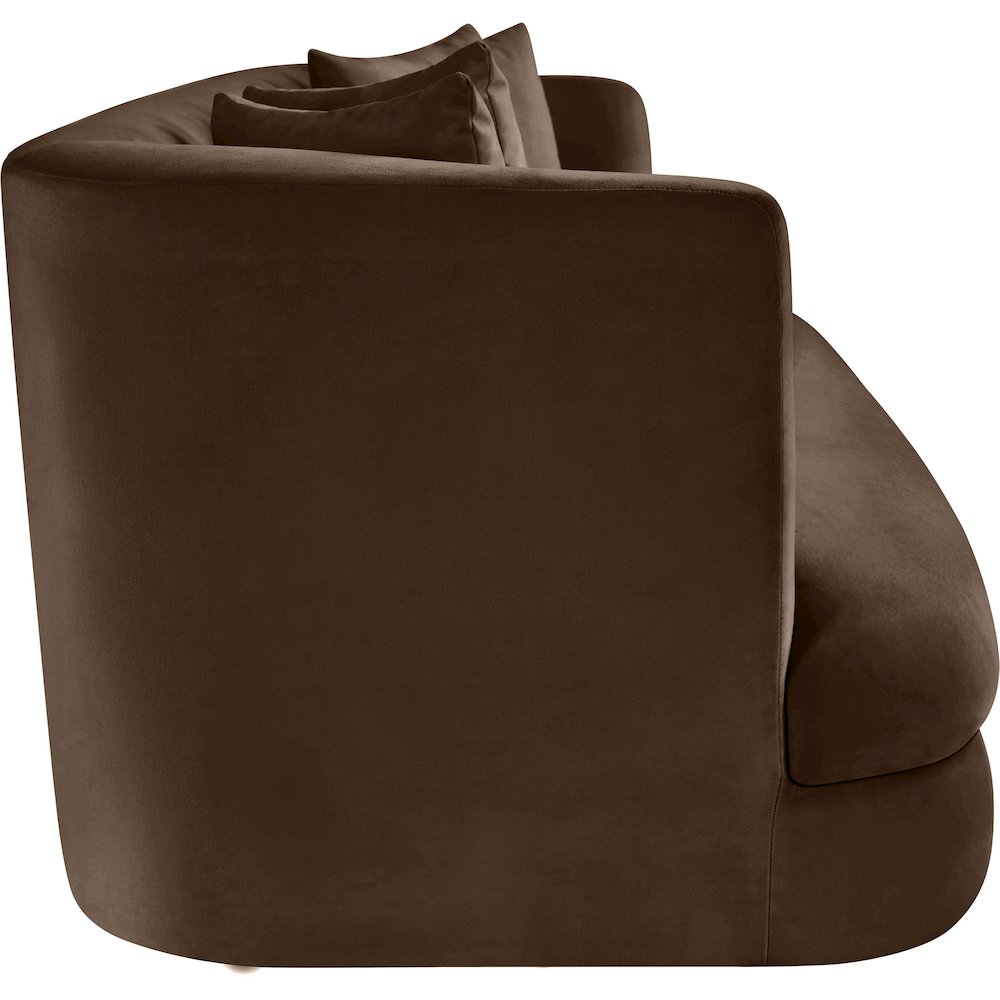 Alder Brown Velvet Sofa