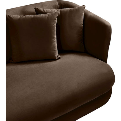 Alder Brown Velvet Sofa