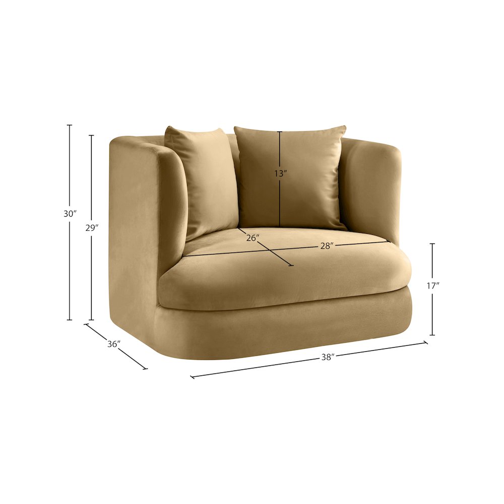 Alder Camel Velvet Chair