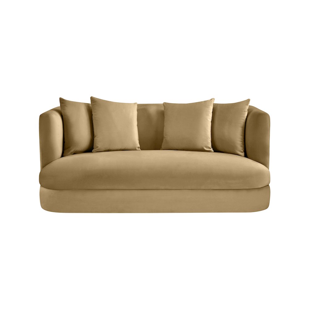 Alder Camel Velvet Loveseat