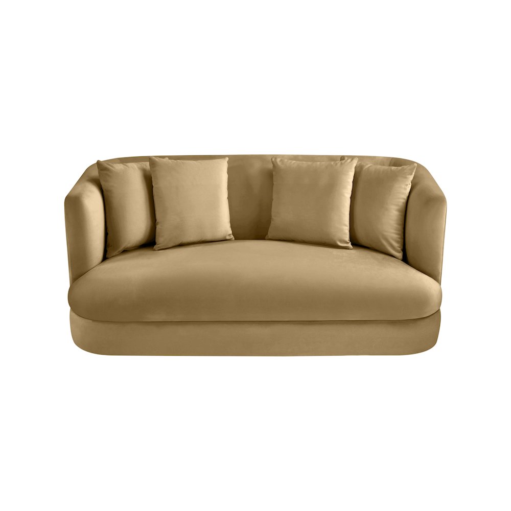 Alder Camel Velvet Loveseat