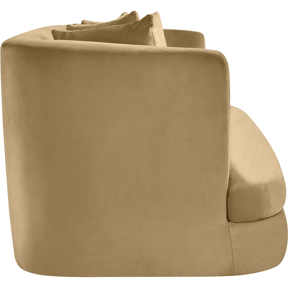 Alder Camel Velvet Loveseat