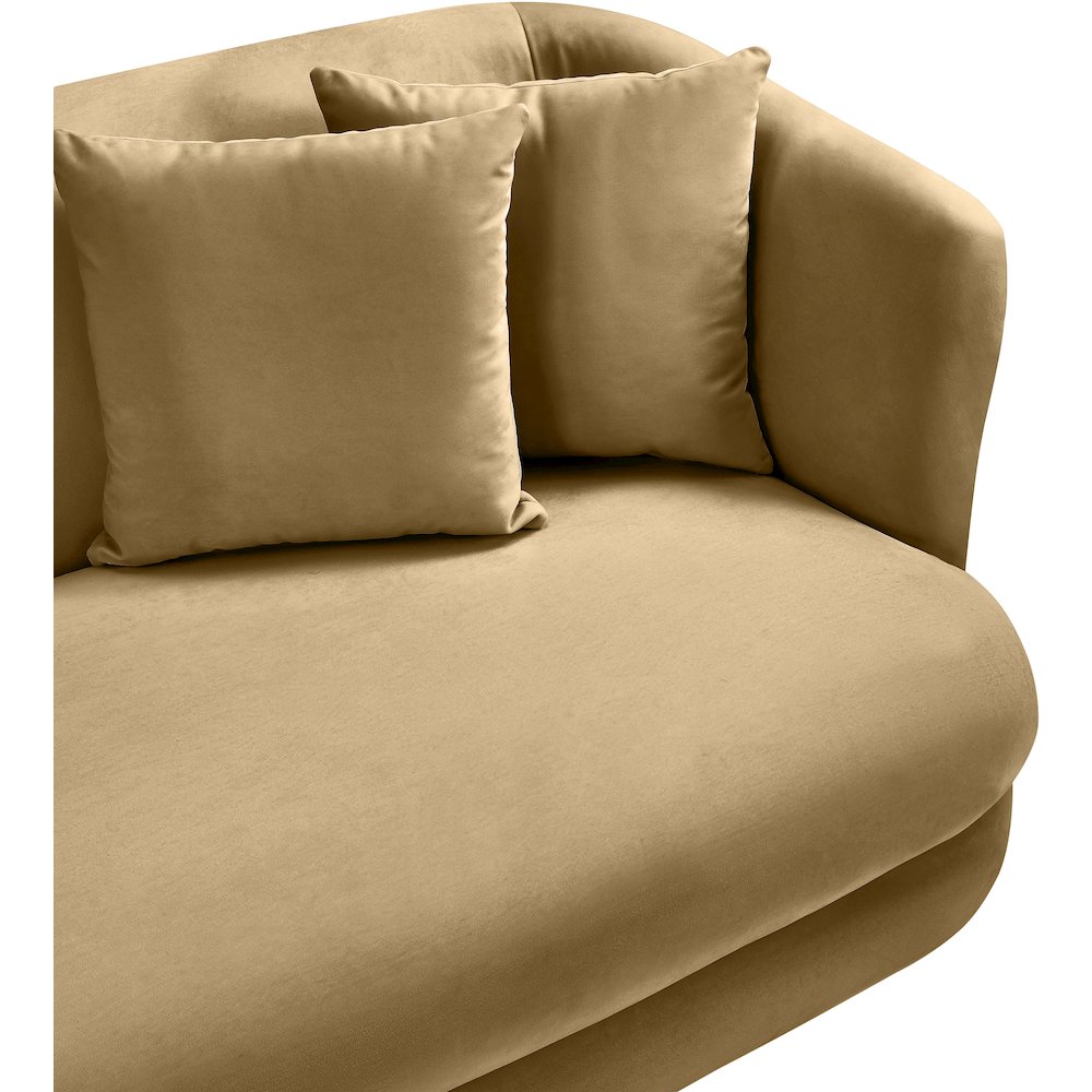 Alder Camel Velvet Loveseat