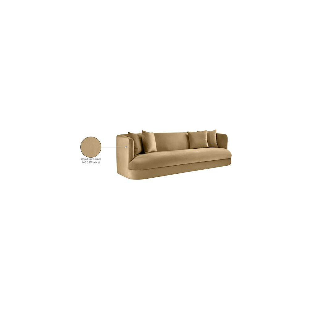 Alder Camel Velvet Sofa