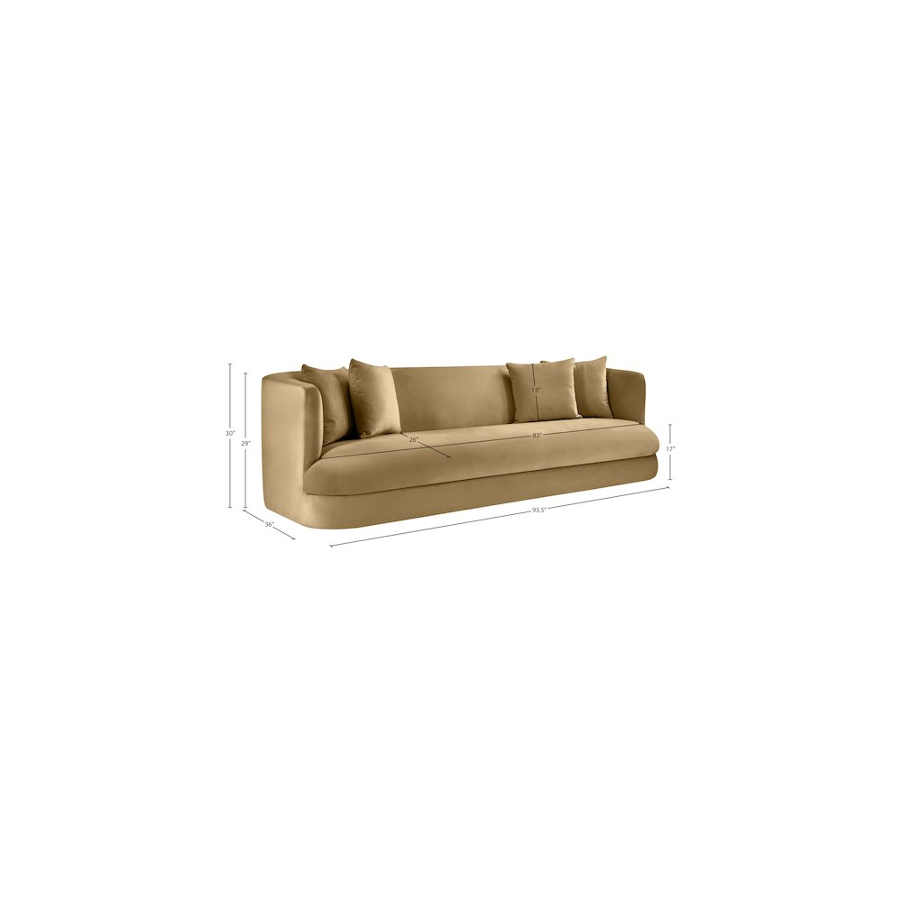 Alder Camel Velvet Sofa