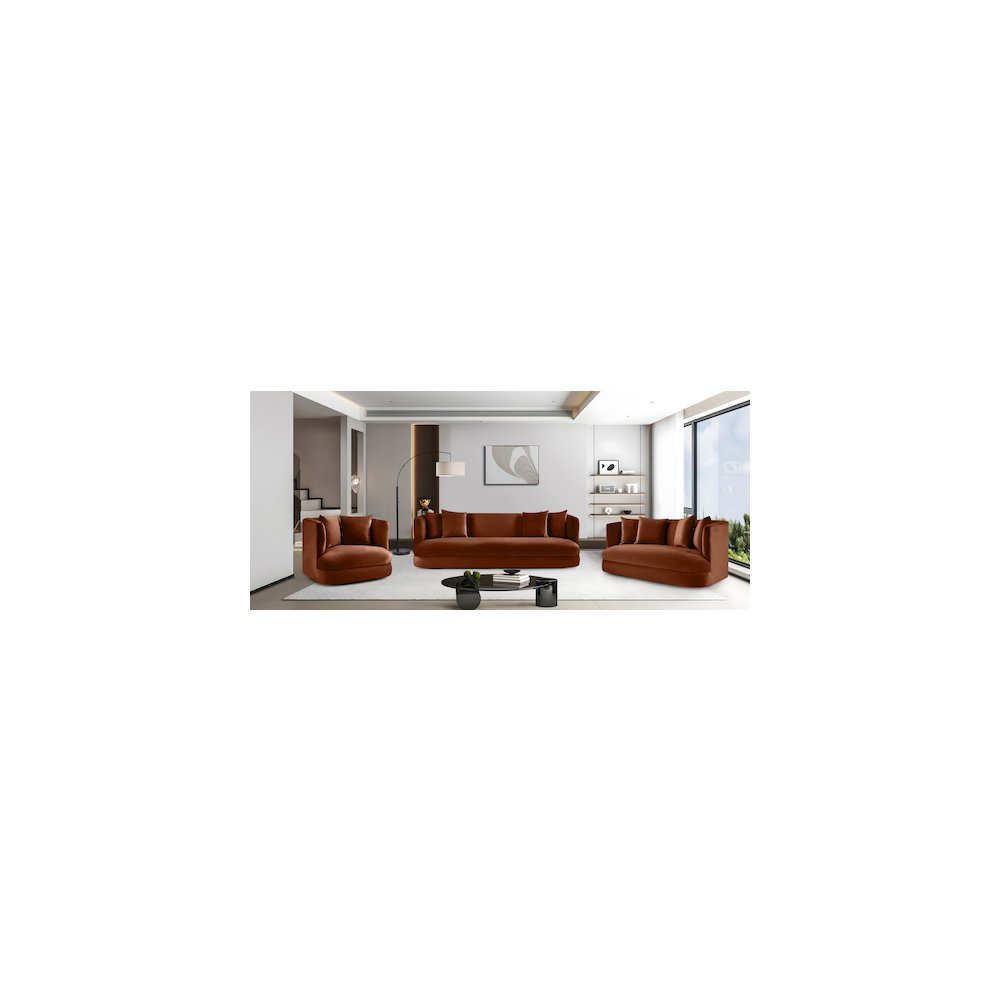 Alder Cognac Velvet Chair