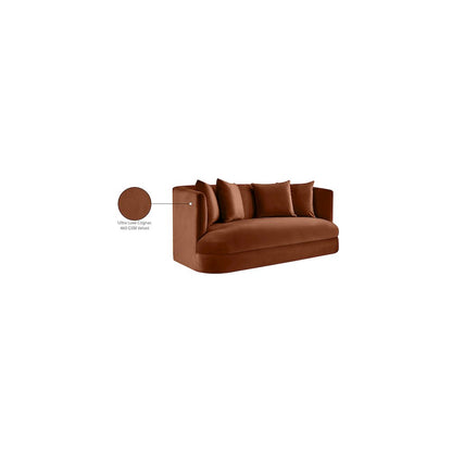 Alder Cognac Velvet Loveseat