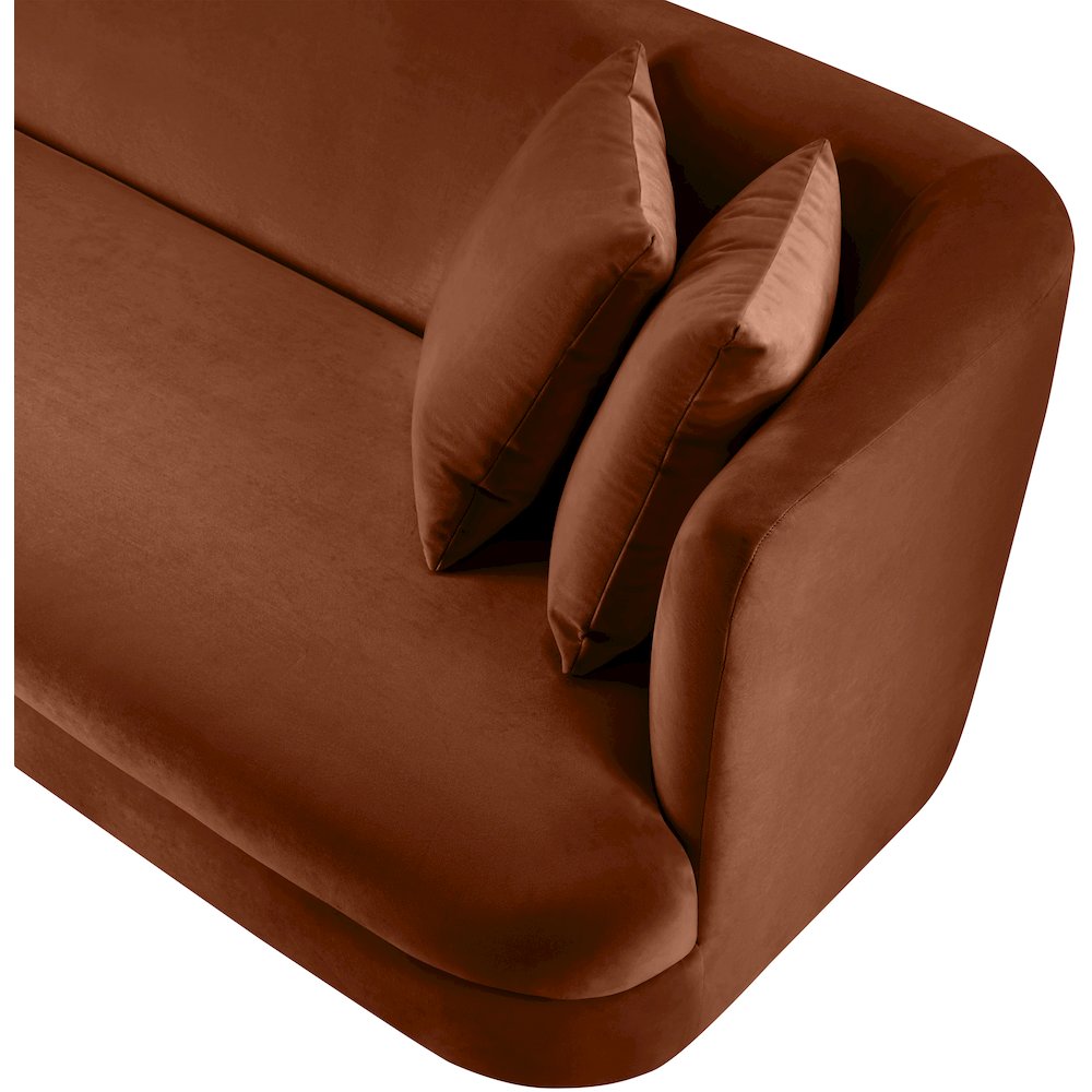 Alder Cognac Velvet Loveseat