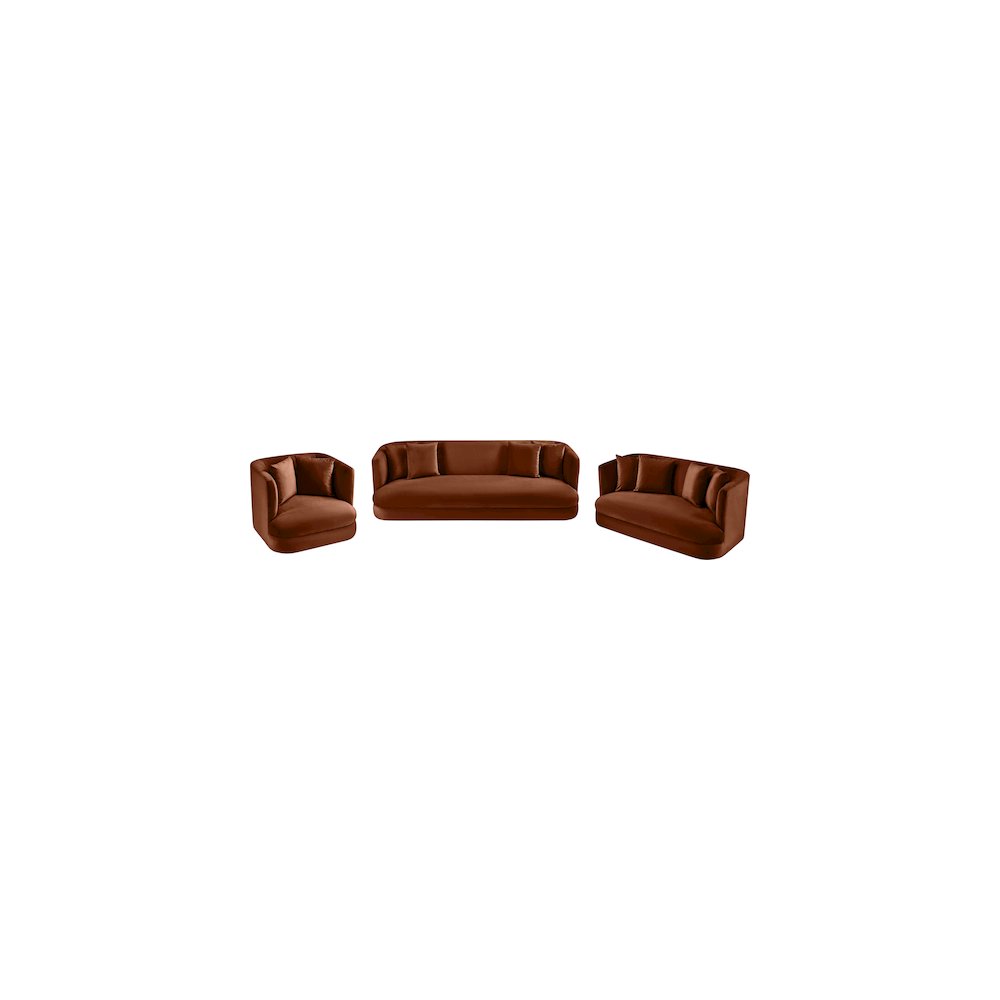 Alder Cognac Velvet Loveseat
