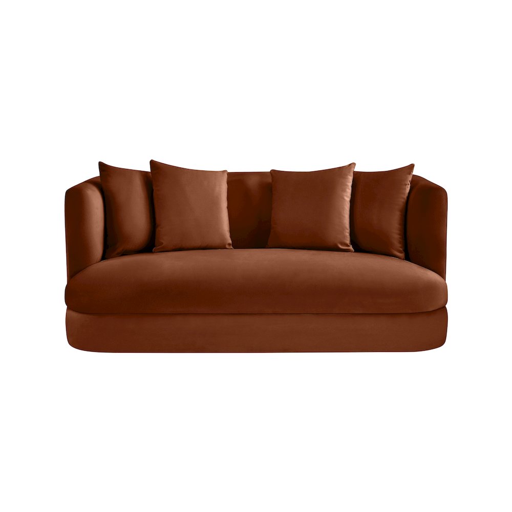 Alder Cognac Velvet Loveseat