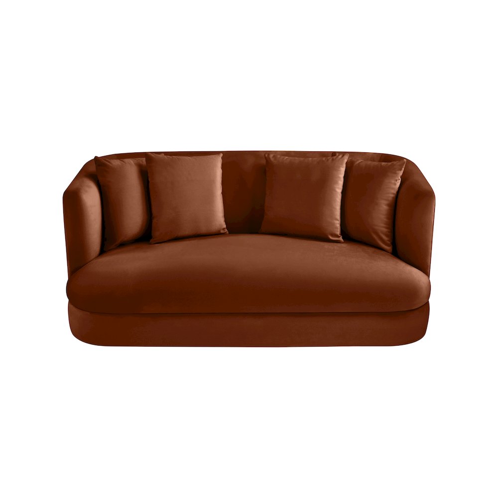Alder Cognac Velvet Loveseat