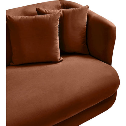 Alder Cognac Velvet Loveseat