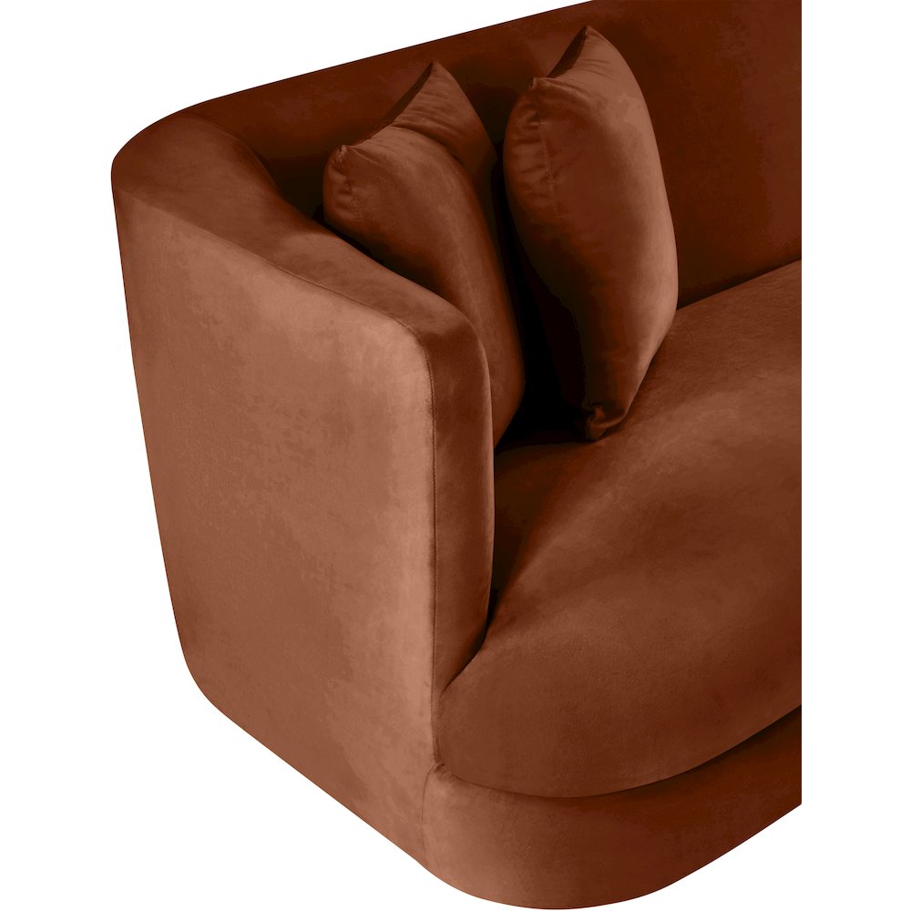 Alder Cognac Velvet Sofa