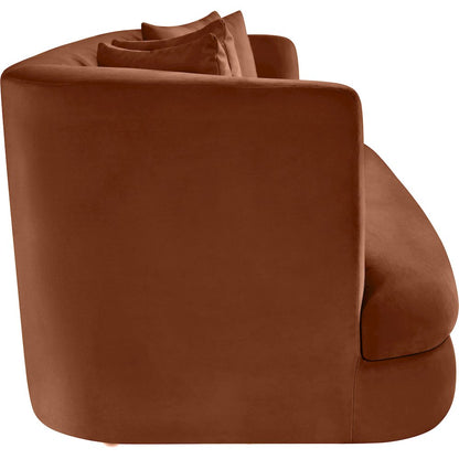 Alder Cognac Velvet Sofa