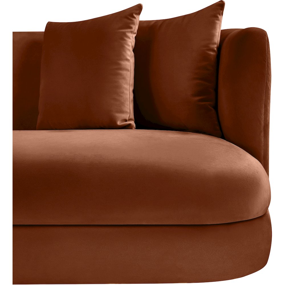 Alder Cognac Velvet Sofa