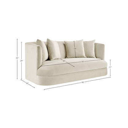 Alder Cream Velvet Loveseat