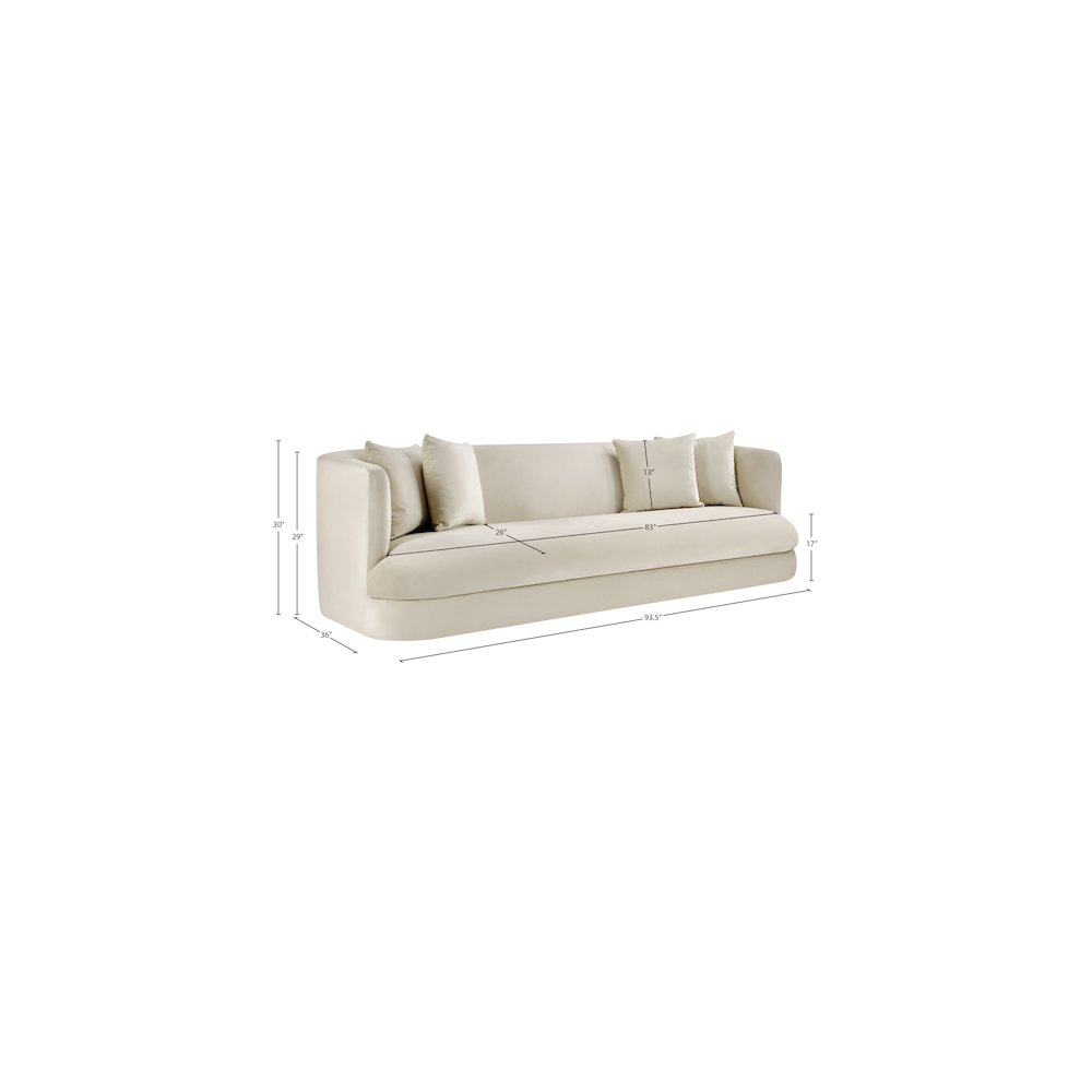 Alder Cream Velvet Sofa