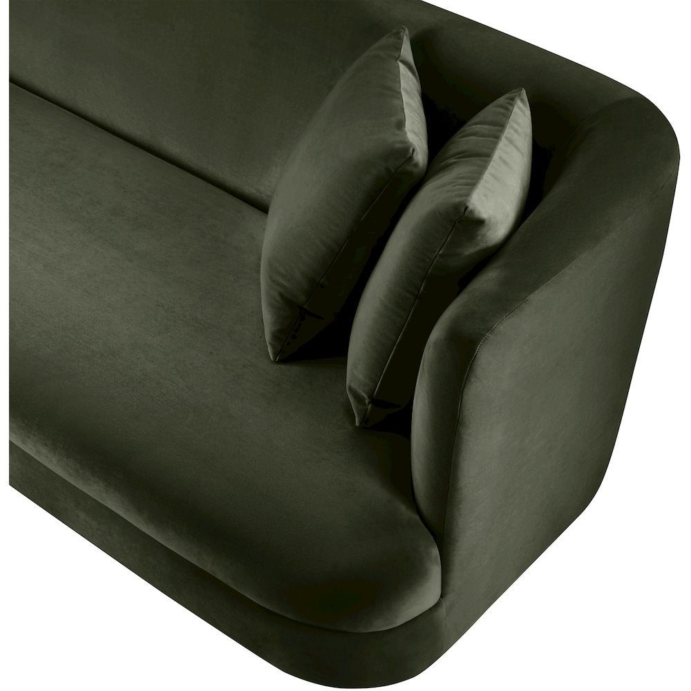 Alder Green Velvet Sofa
