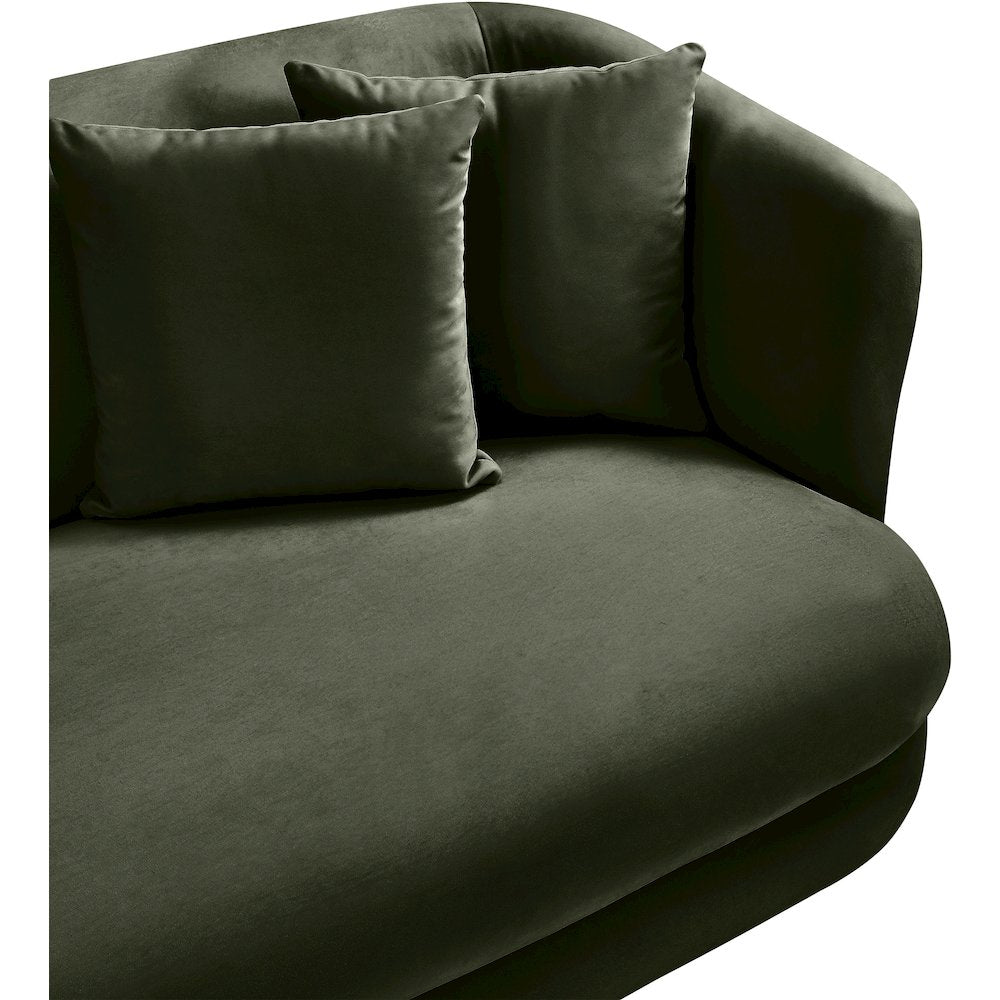 Alder Green Velvet Sofa