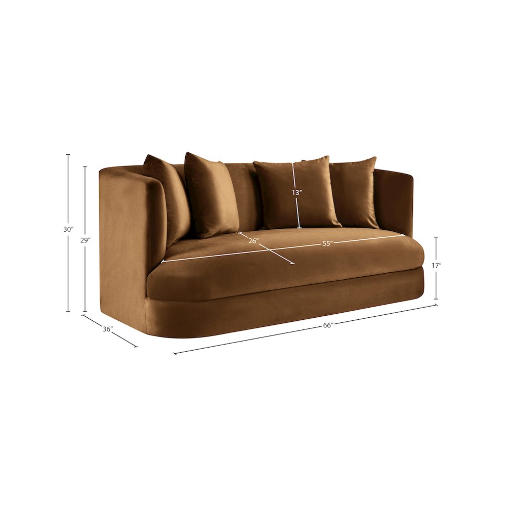 Alder Saddle Velvet Loveseat
