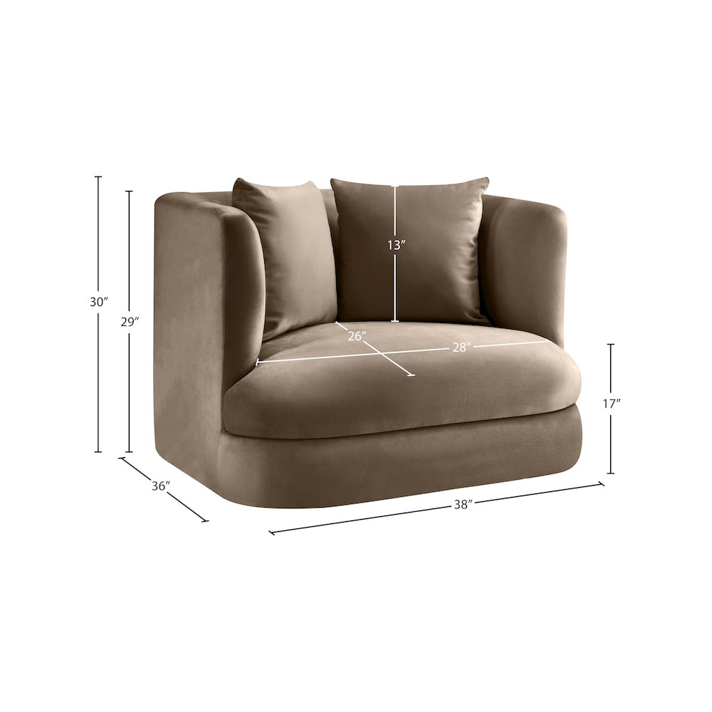 Alder Taupe Velvet Chair
