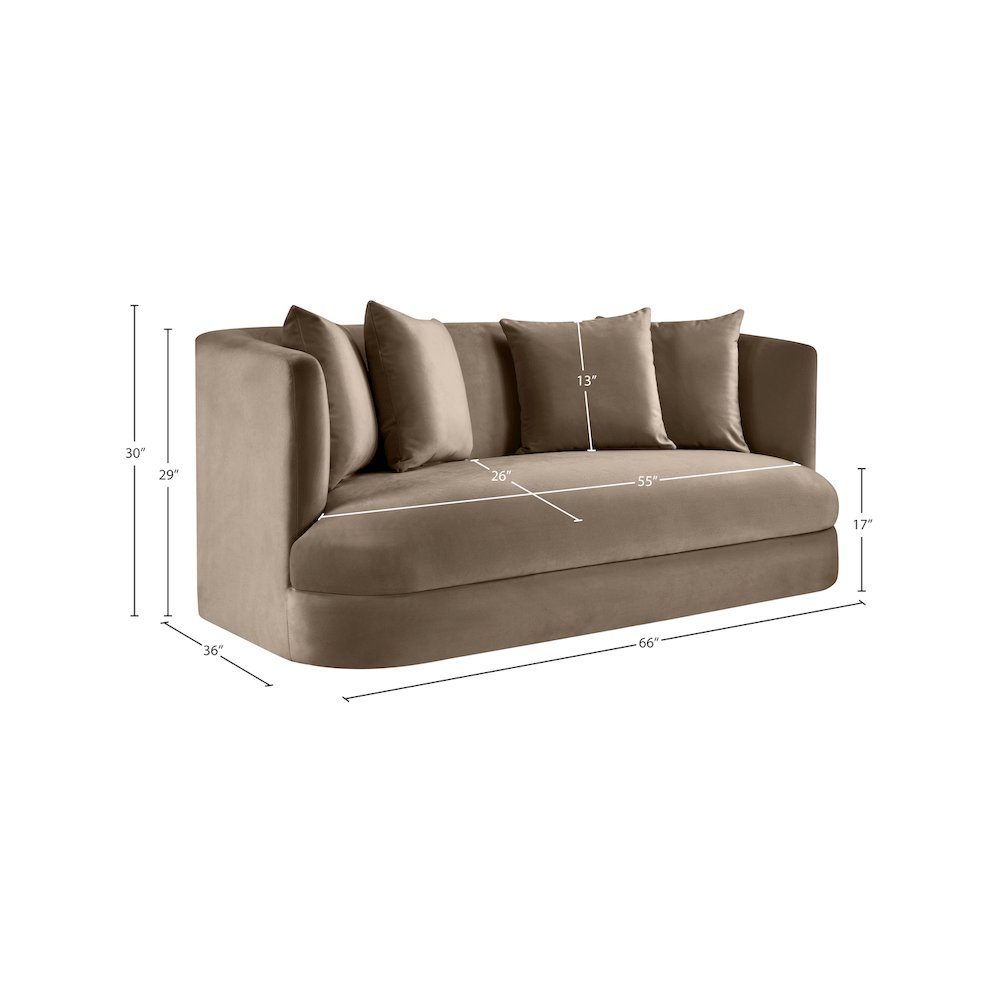 Alder Taupe Velvet Loveseat
