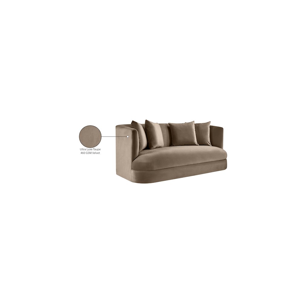 Alder Taupe Velvet Loveseat