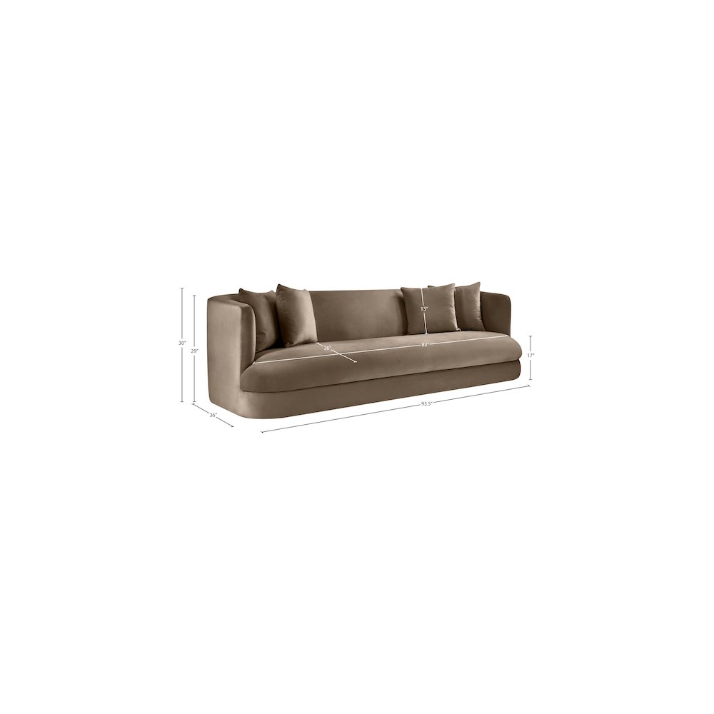 Alder Taupe Velvet Sofa