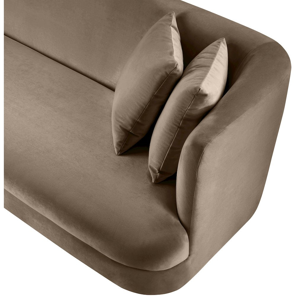 Alder Taupe Velvet Sofa