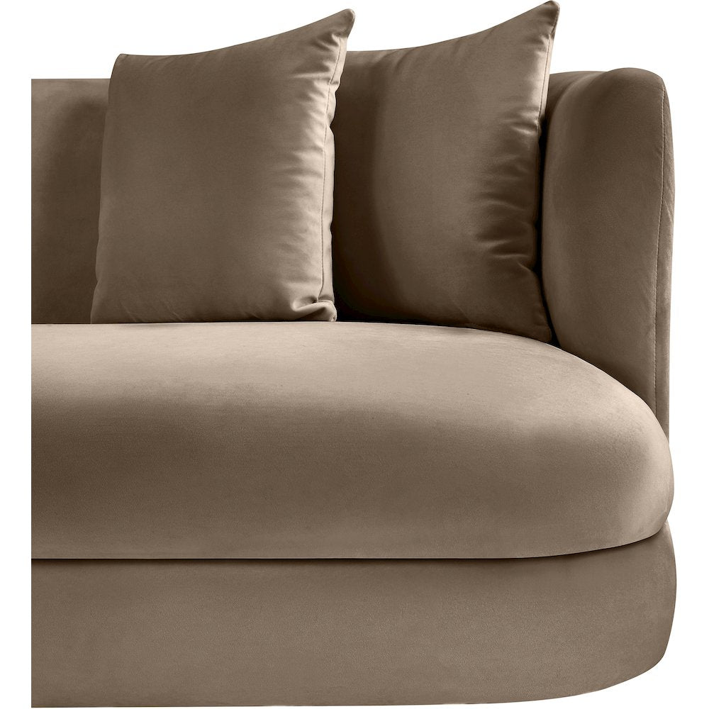 Alder Taupe Velvet Sofa
