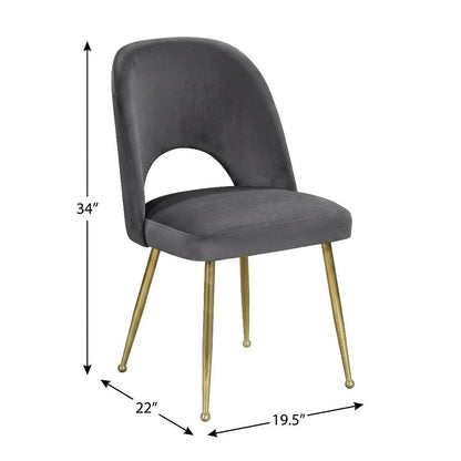 Gold Velvet Dining Chair Set of 2 with Contemporary Design