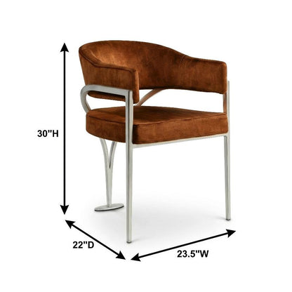Silver Velvet Dining Chairs Set of 2 with Armrests and Contemporary Design