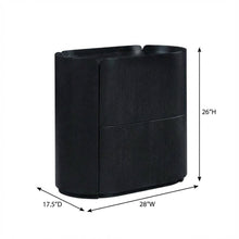 Contemporary Nightstand in Black Finish with Modern Design