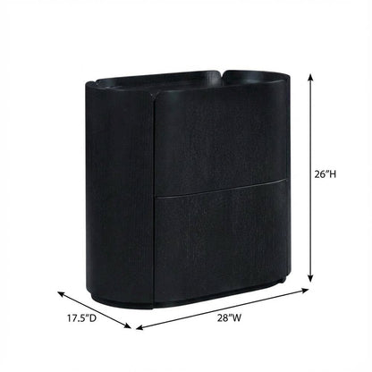 Contemporary Nightstand in Black Finish with Modern Design