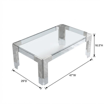 Contemporary Chrome Coffee Table with Sleek Finish and Modern Style