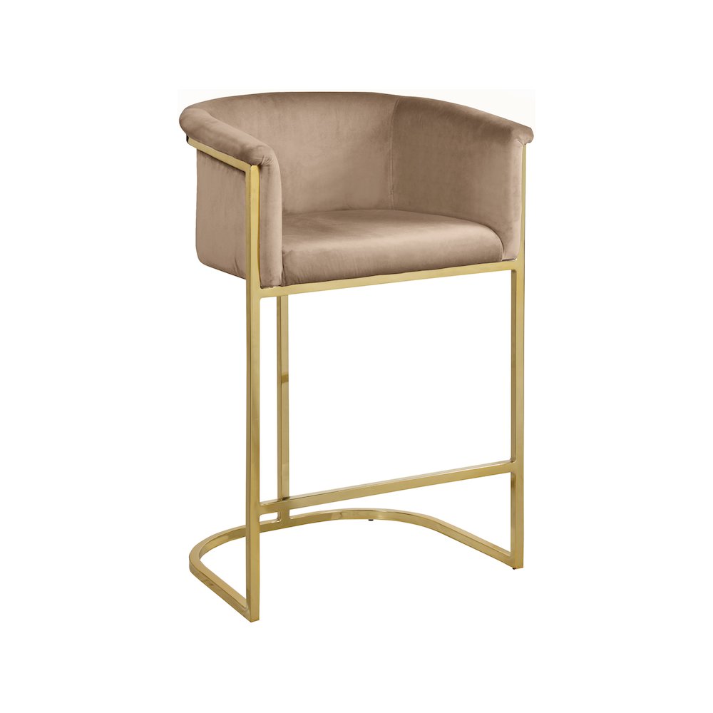 Donatella Beige Velvet Stool