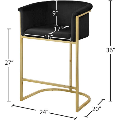 Donatella Black Velvet Stool