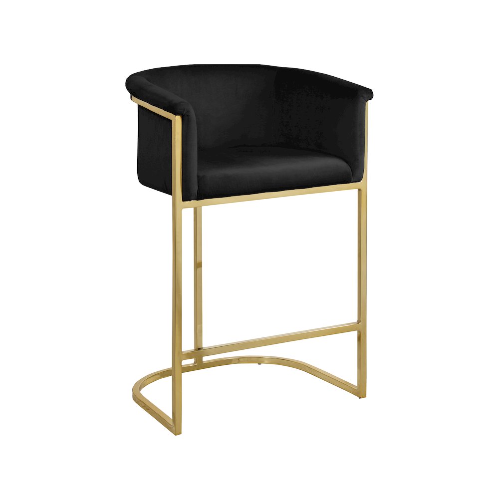 Donatella Black Velvet Stool