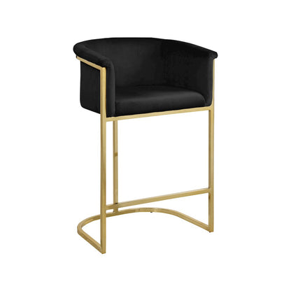 Donatella Black Velvet Stool