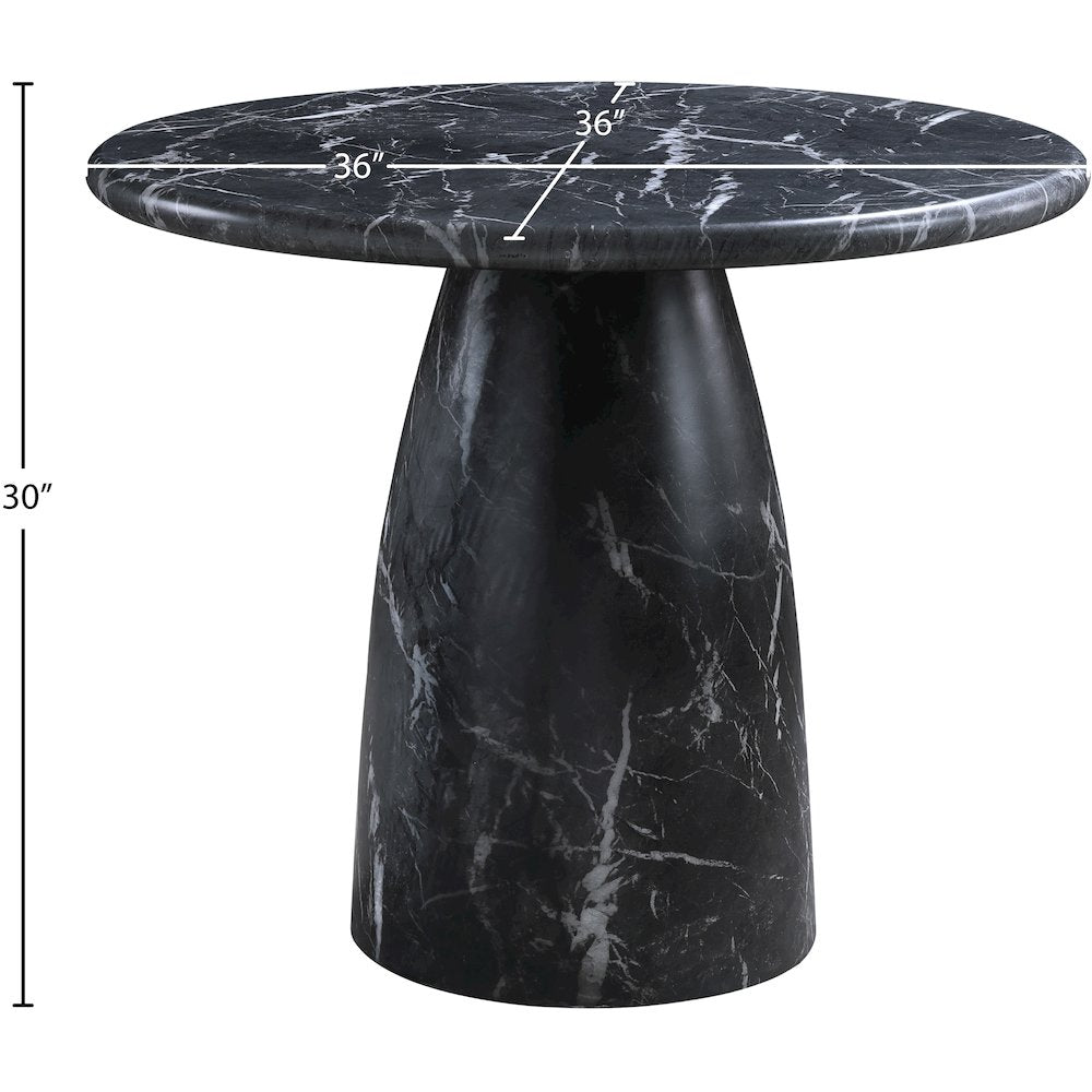 Cosenza Black 36" Marble Finish Concrete Dining Table