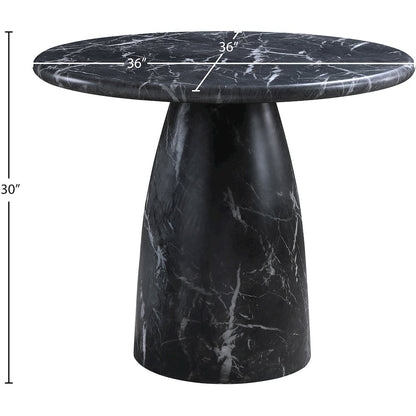 Cosenza Black 36" Marble Finish Concrete Dining Table