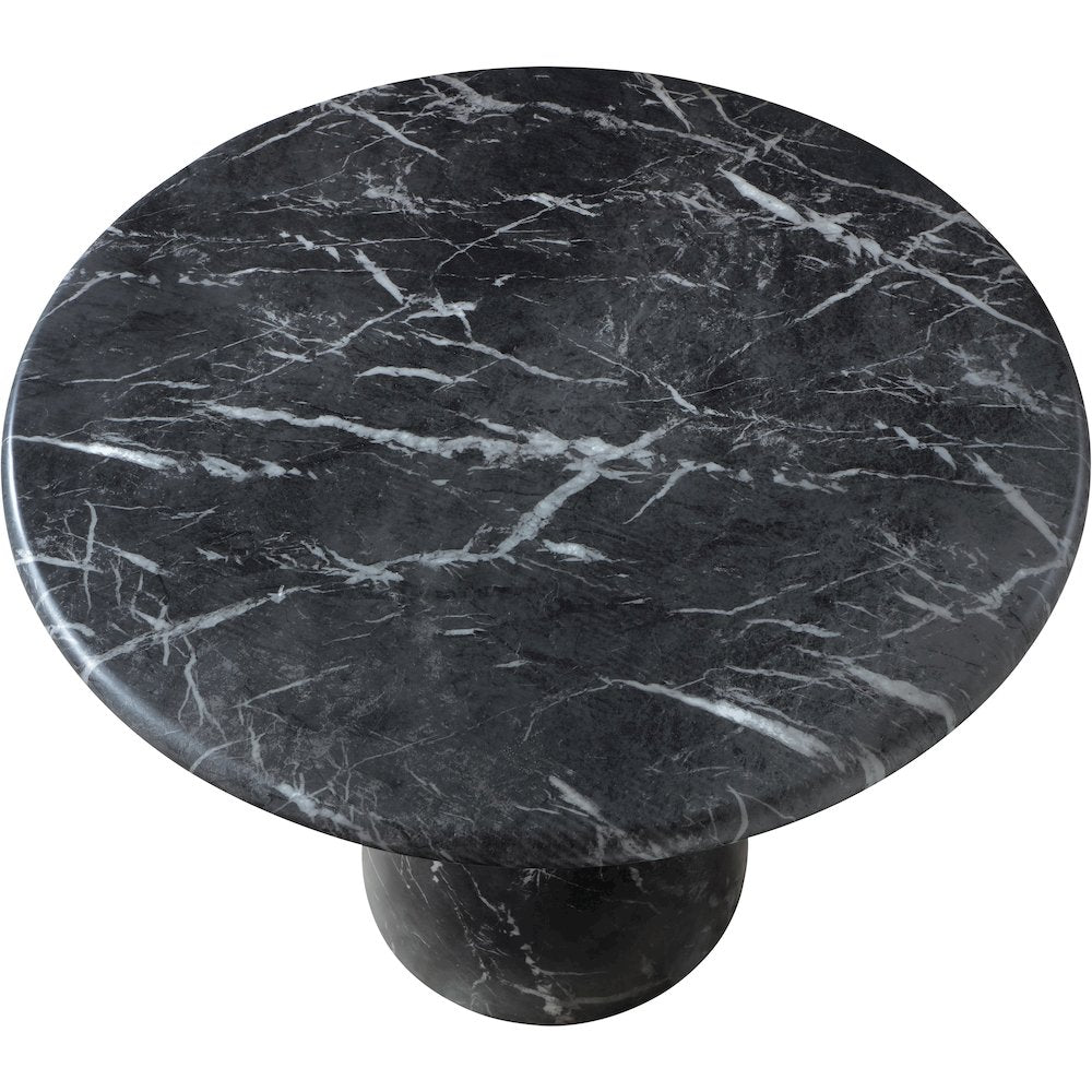 Cosenza Black 36" Marble Finish Concrete Dining Table