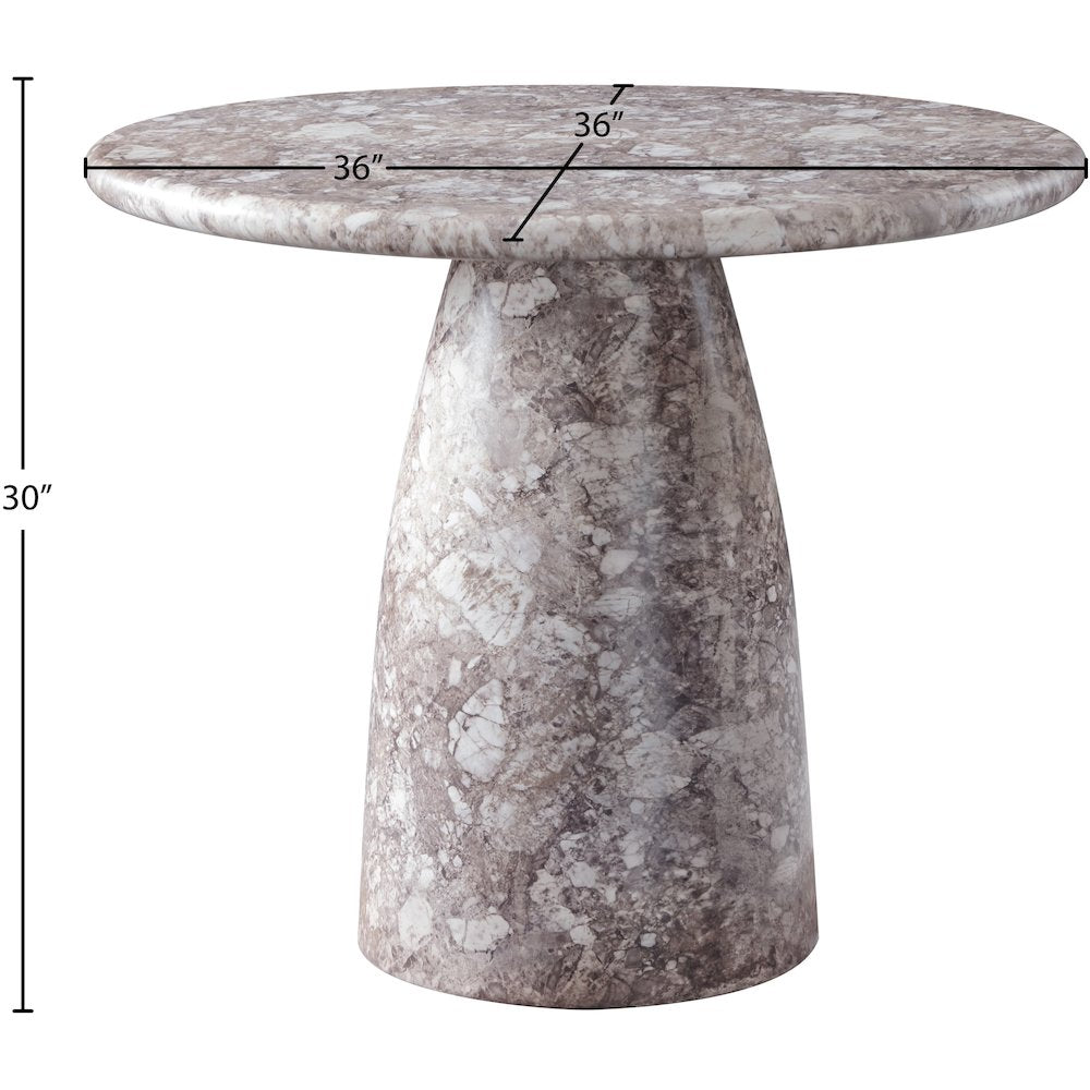 Cosenza Brown 36" Marble Finish Concrete Dining Table