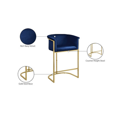 Donatella Navy Velvet Stool