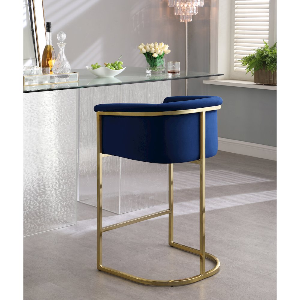 Donatella Navy Velvet Stool