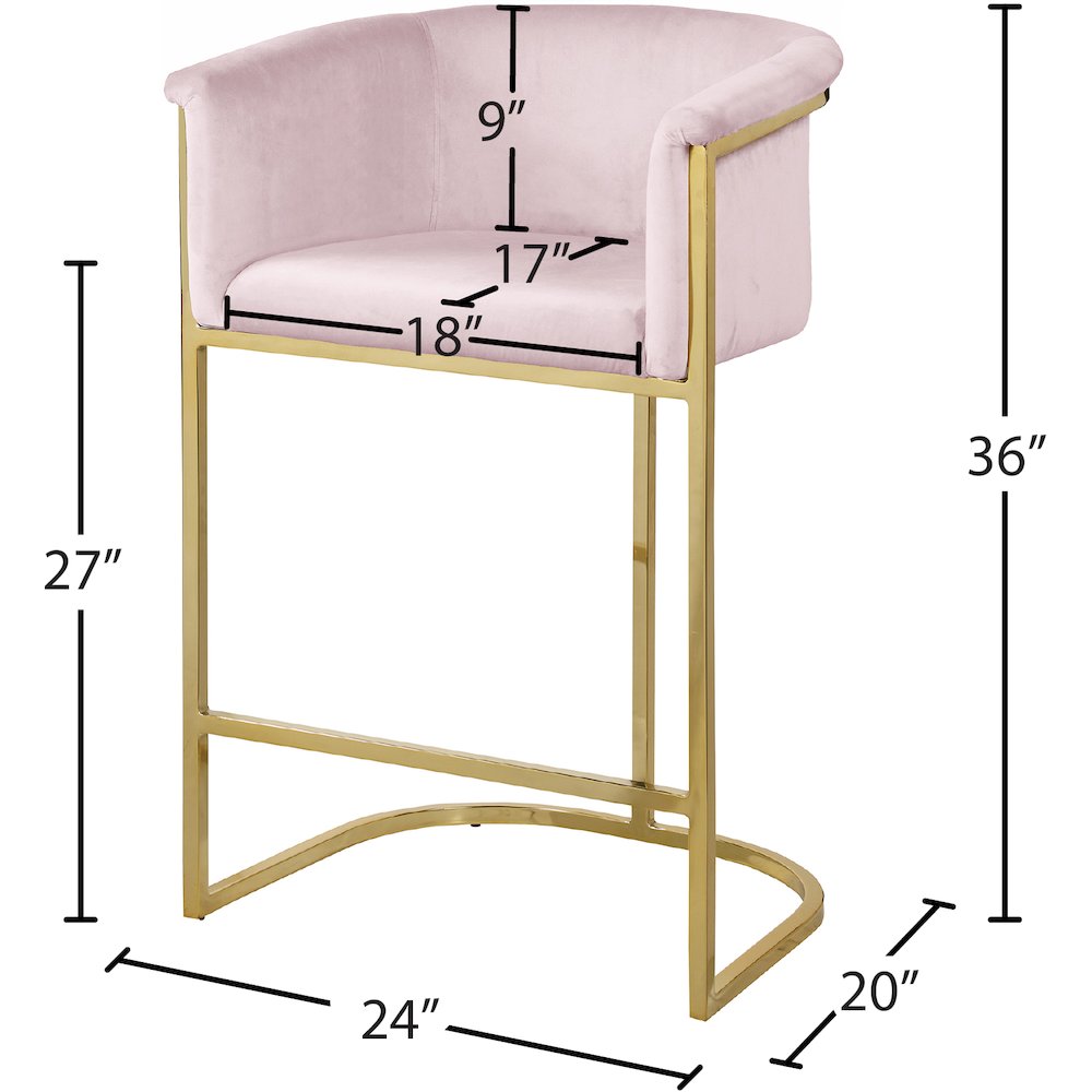 Donatella Pink Velvet Stool