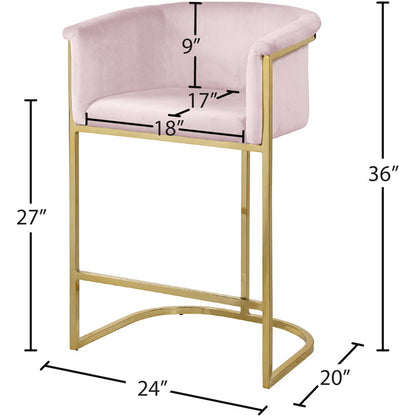 Donatella Pink Velvet Stool