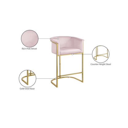Donatella Pink Velvet Stool