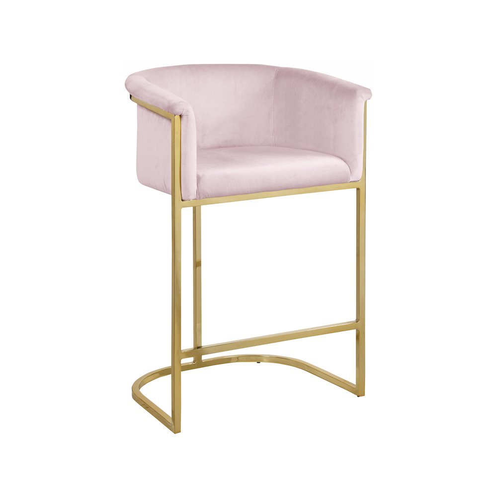 Donatella Pink Velvet Stool