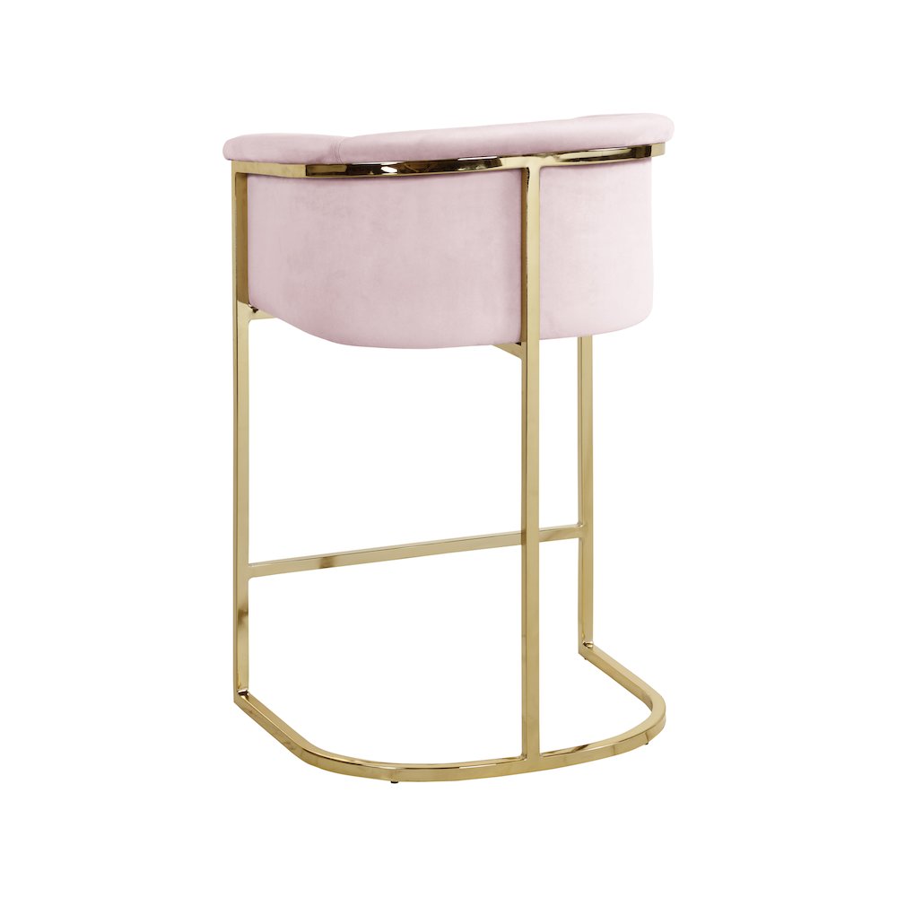 Donatella Pink Velvet Stool